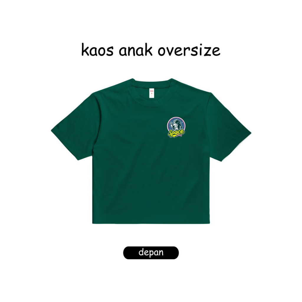 Dikids OVERSIZED - Baju Anak Umur 2-12 tahun Unisex - Space - Kaos Anak Laki laki Perempuan Termurah