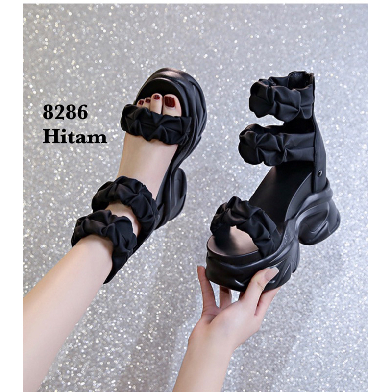 SANDAL WEDGES WANITA   FASHION KOREA 8286