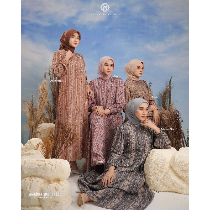 Amanda Midi Dress New Pattern Nadheera Gamis Nadheera Special Price