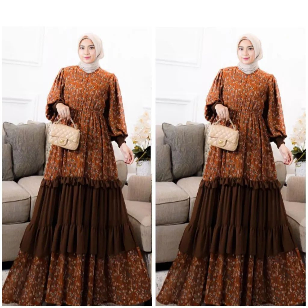 Gamis Kondangan Bahan Ceruty Babydoll Terbaru 2023 Linna Dress Busui Friendly Gaun Pesta Muslimah Baju Wanita Kekinian