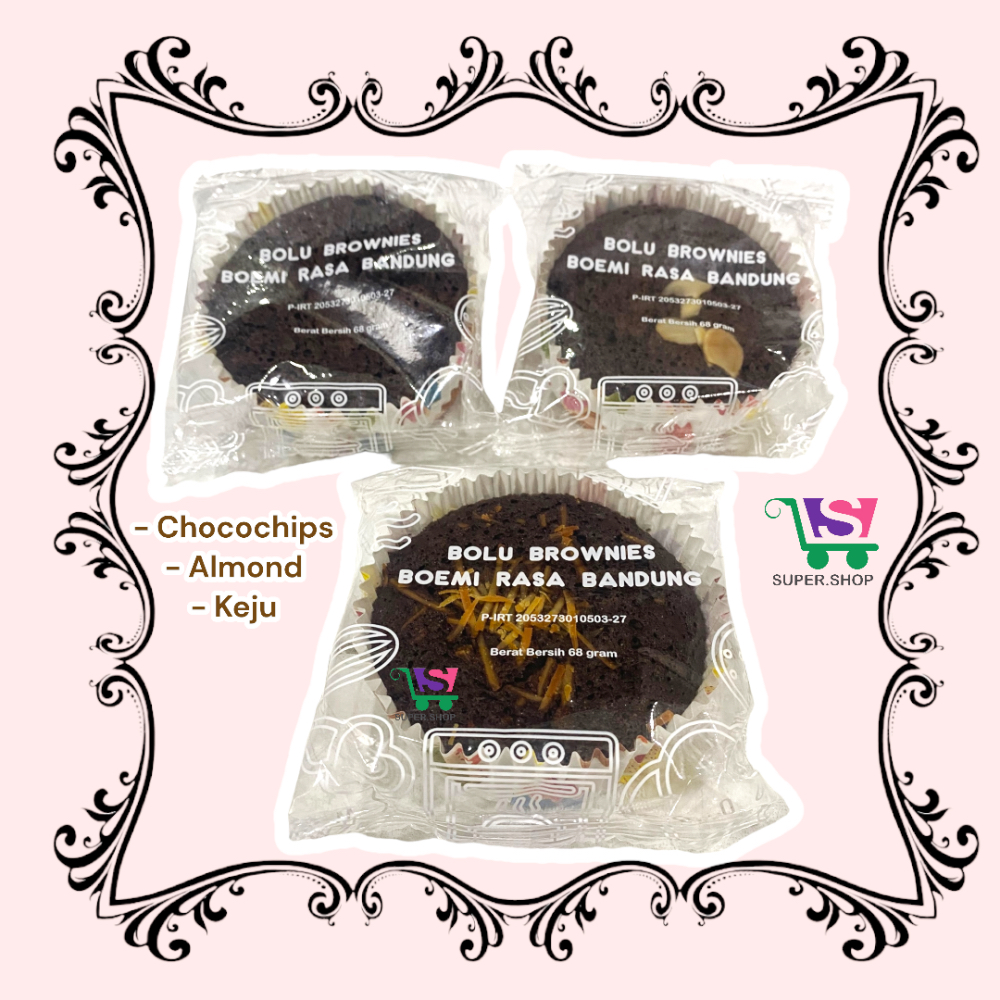 Bolu Brownies Boemi Rasa Bandung Cokelat Chocochips / Keju / Almond 68 Gram