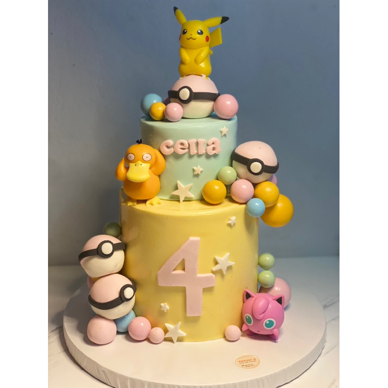 custom cake anak 2tingkat/bebas custom kue ultah anak 2tingkat/2tier cake/ birthday cake anak bebas 