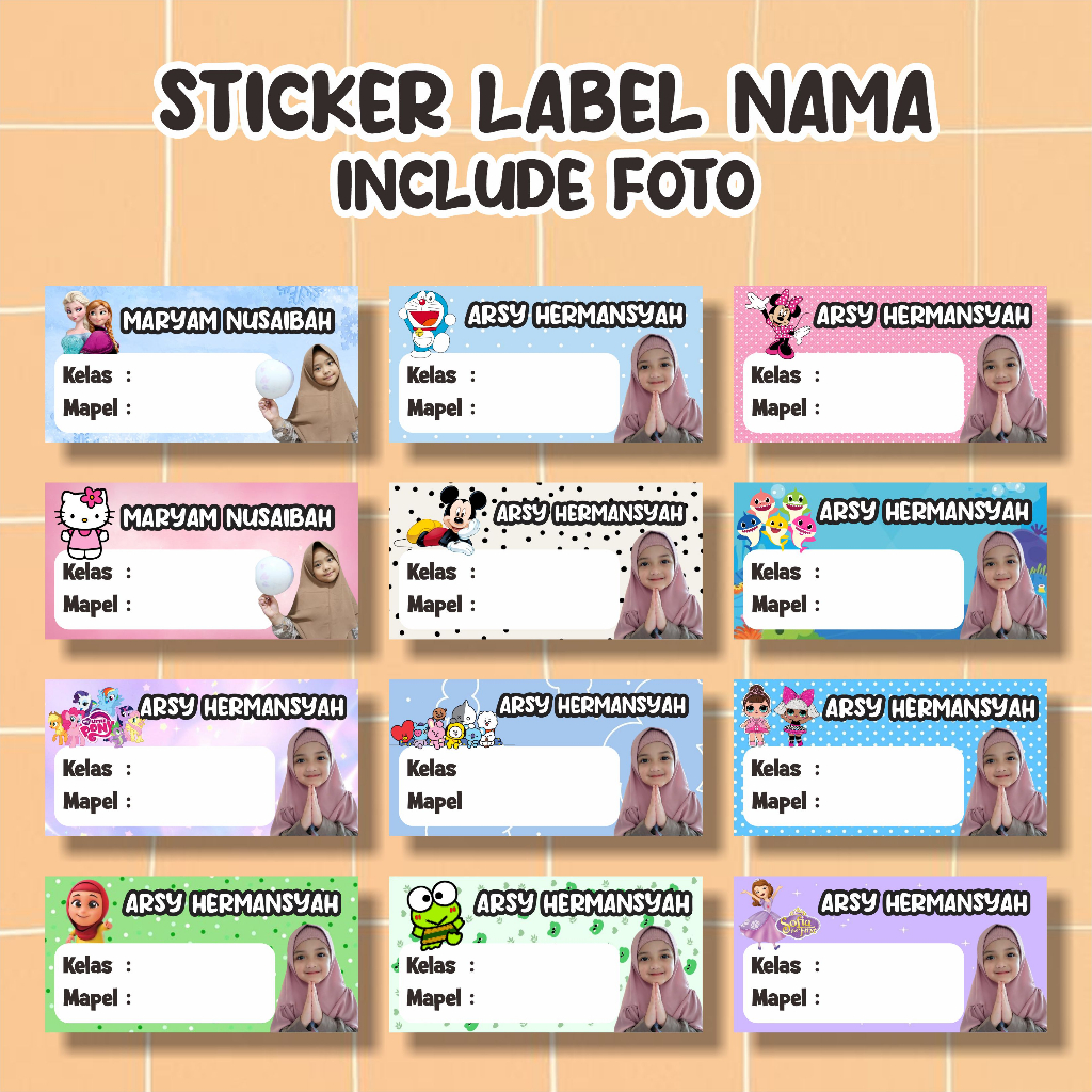 

Stiker Sticker Label Nama Buku Pelajaran Kelas Mapel Sekolah Anak SD TK SMP SMA