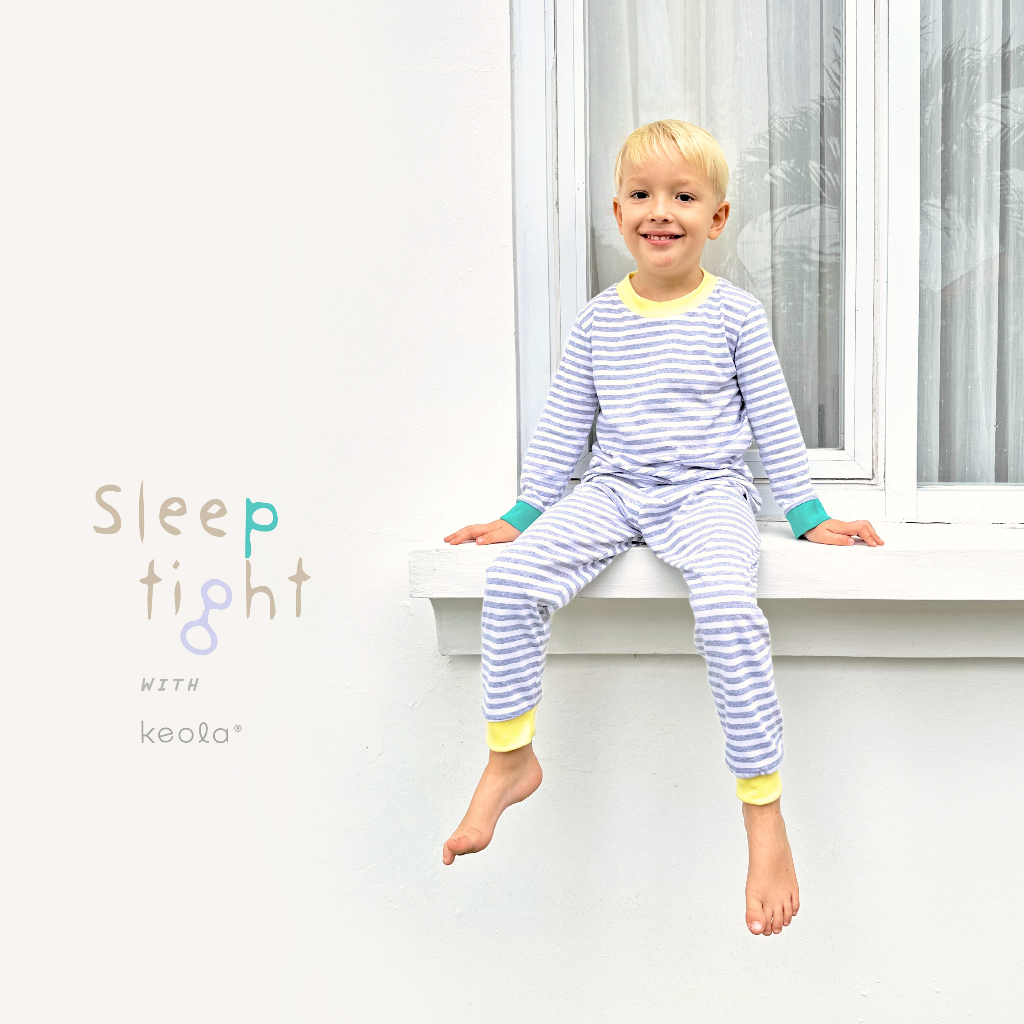 MD - Keola Setelan Piyama Sleep Tight Stripe Series / Setelan Piyama Anak Kasual Premium Baju Tidur Anak