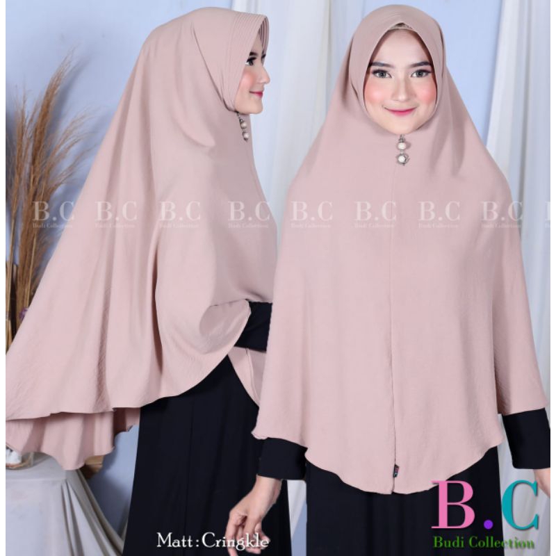 HIJAB SYAR'I / BERGO JUMBO /Jilbab Crinkle Airflow Ped,xxl