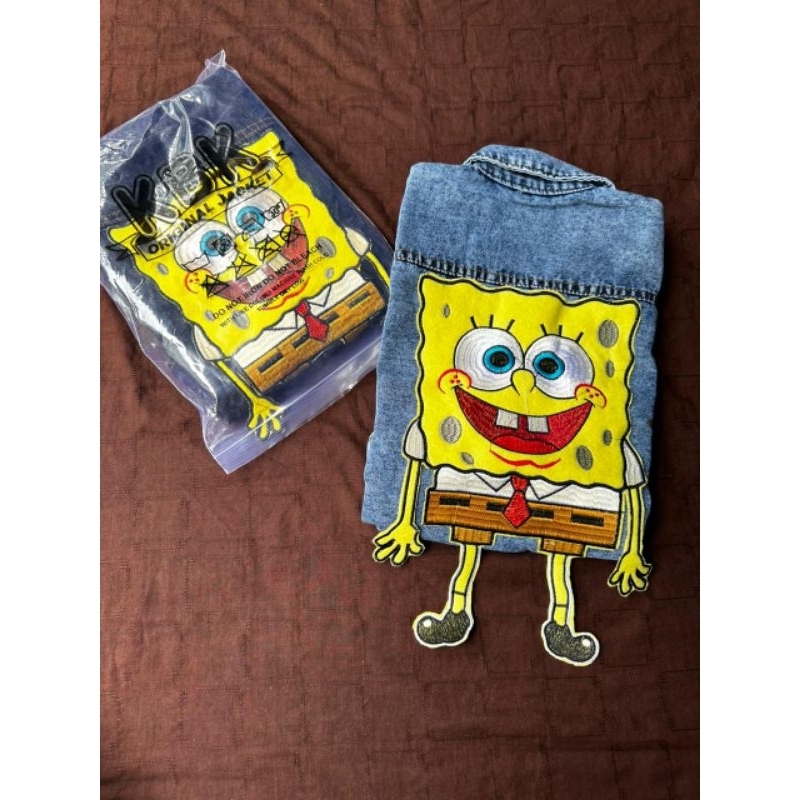 JAKET ANAK LAKI-LAKI//JAKET JEANS VARIASI GAMBAR SPONGEBOB 2-7TAHUN