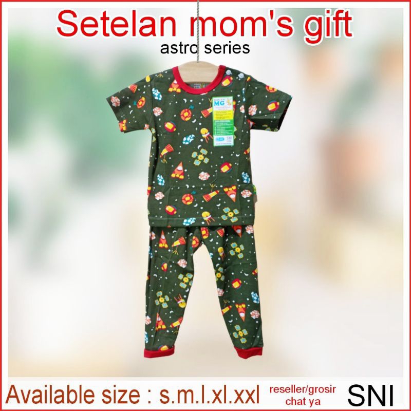 mom's gift setelan anak unisex motif astronot, angkasa,space world / setelan mom gift pendek panjang terbaru / setelan anak cowo cewe