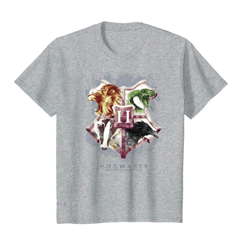 Atasan Kaos Baju Anak Kids Harry Potter Hogwarts Crest Watercolor T-Shirt or kids Baju anak laki - l