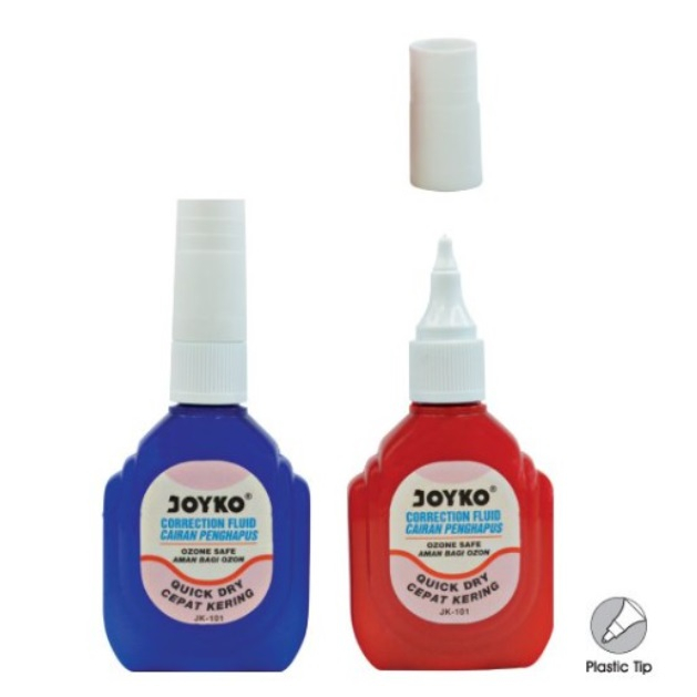 

TIP EX JOYKO JK 101 CORRECTION FLUID JK-101 JK-01 JK 01 BOTOL MERAH BIRU CAIR STIPO
