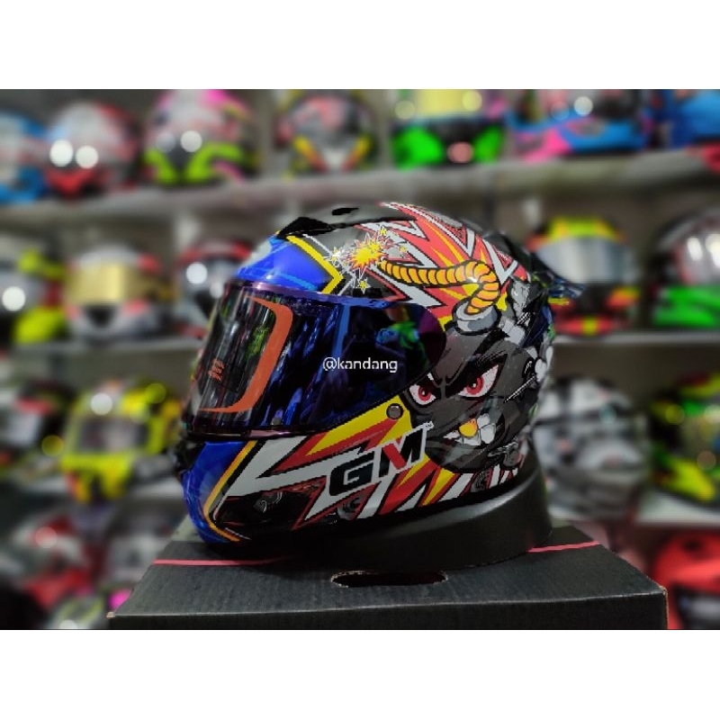 GM RACE PRO BOOM BLACK STANDART DAN PAKET SPOILER GANTENG HELM FULL FACE