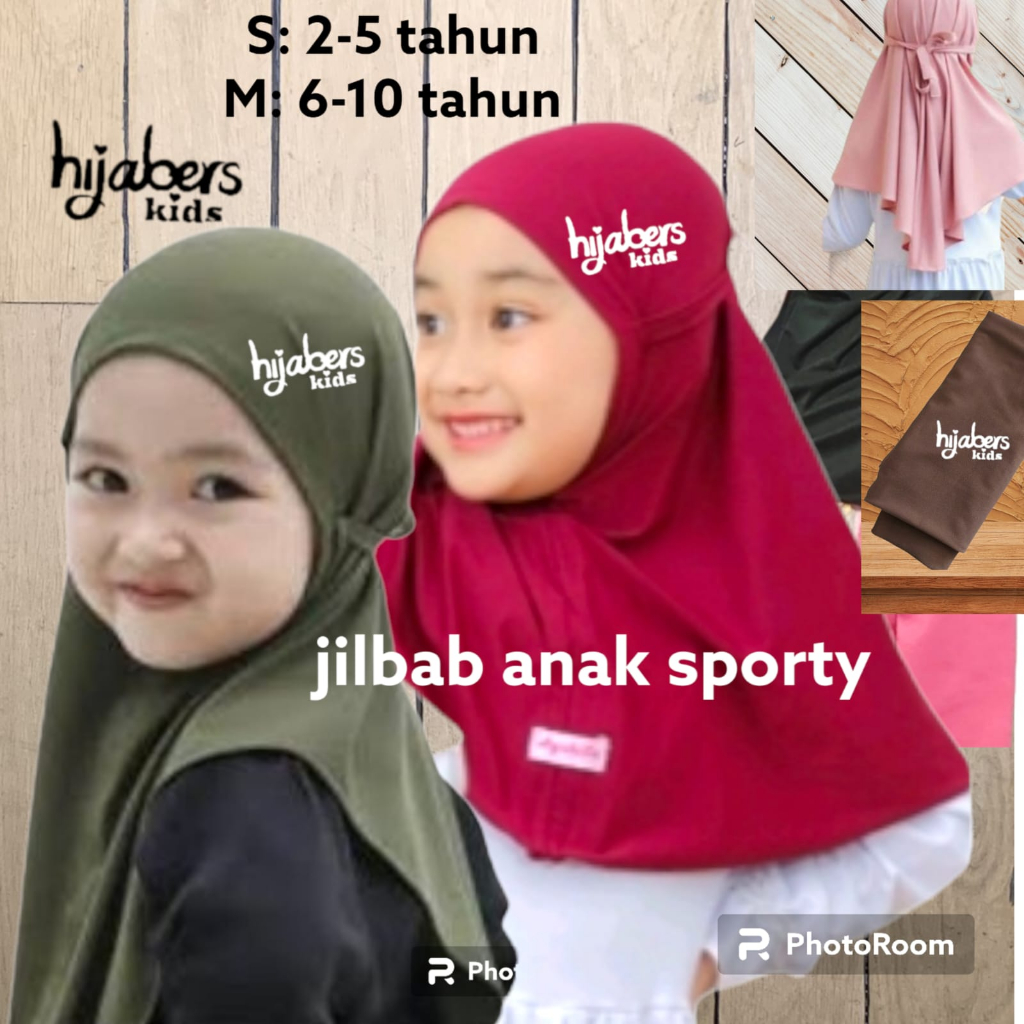 jilbab anak sport hijaberskid hijab anak putri olahraga kerudung sporty anak bergo tali anak