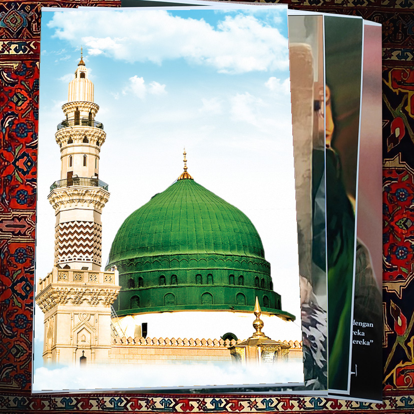 POSTER KUBAH HIJAU MASJID NABAWI BAHAN LUSTER UV AWET