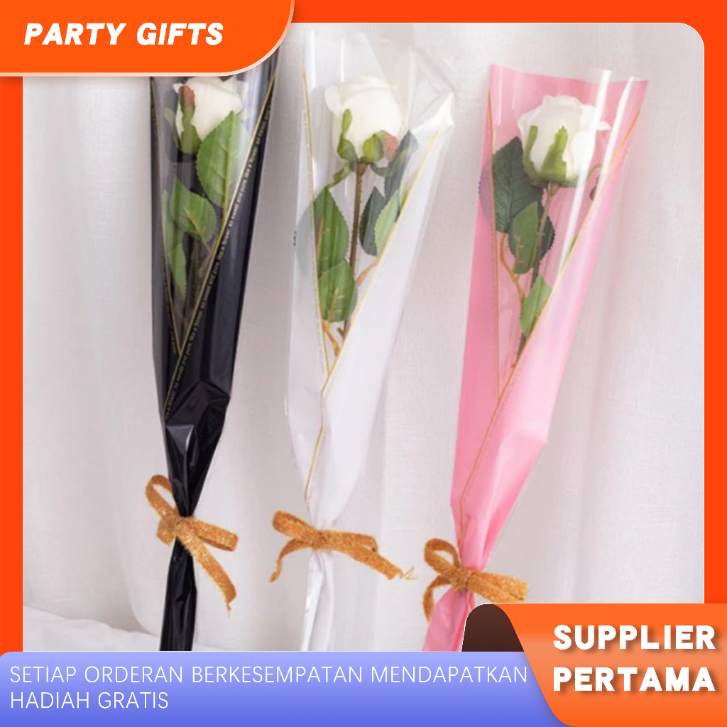 Plastik Bunga Mawar Wrapping Plastik Mini Buket Plastik Bungkus Bunga 1 Pcs