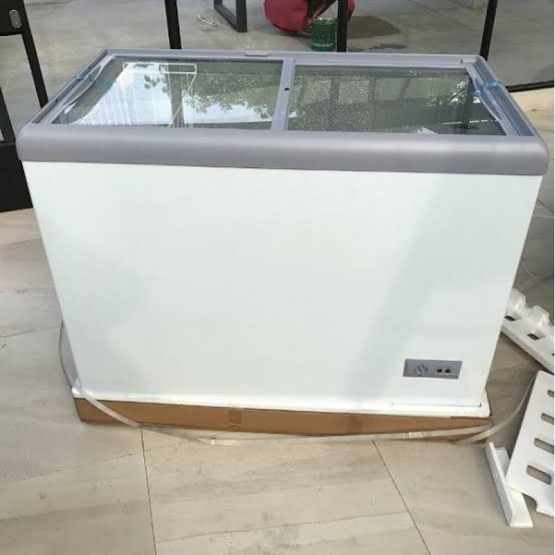 GEA Freezer SD-186 Kulkas Freezer Es Krim Sliding Flat Glass Freezer