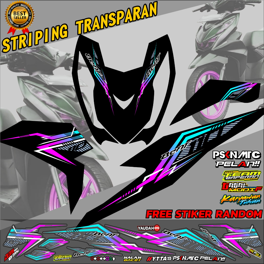 STRIPING BEAT DELUXE STIKER TRANSPARAN BEAT DELUXE