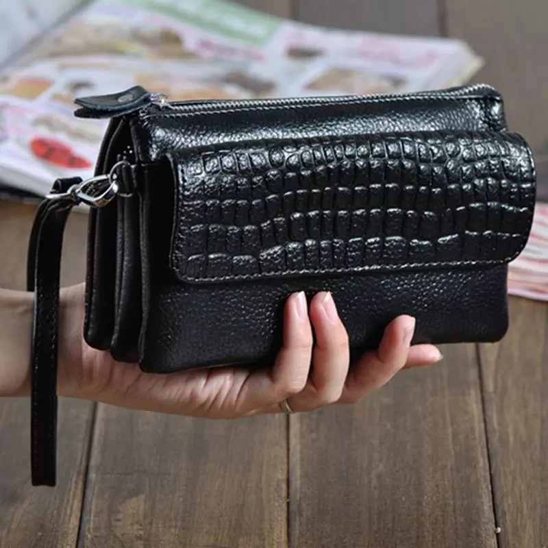 dompet kulit wanita clutch kulit wanita asli bahan kulit asli garut -tas tangan kulit wanita