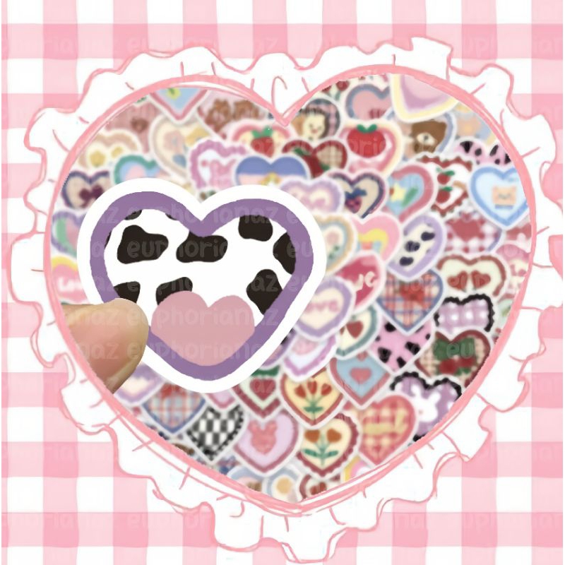 

[10PCS] RANDOM stiker hati heart lucu scrapbook dekorasi aesthetic