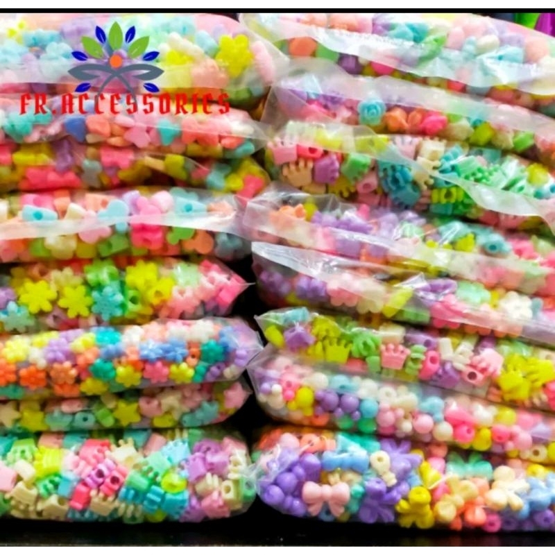 (1/2PON)MANIK- MANIK PASTEL ANEKA MOTE WARNA PASTEL