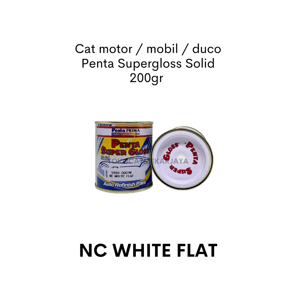 Cat Penta Supergloss Solid NC WHITE FLAT 200gram / Cat mobil putih doff / cat putih matte