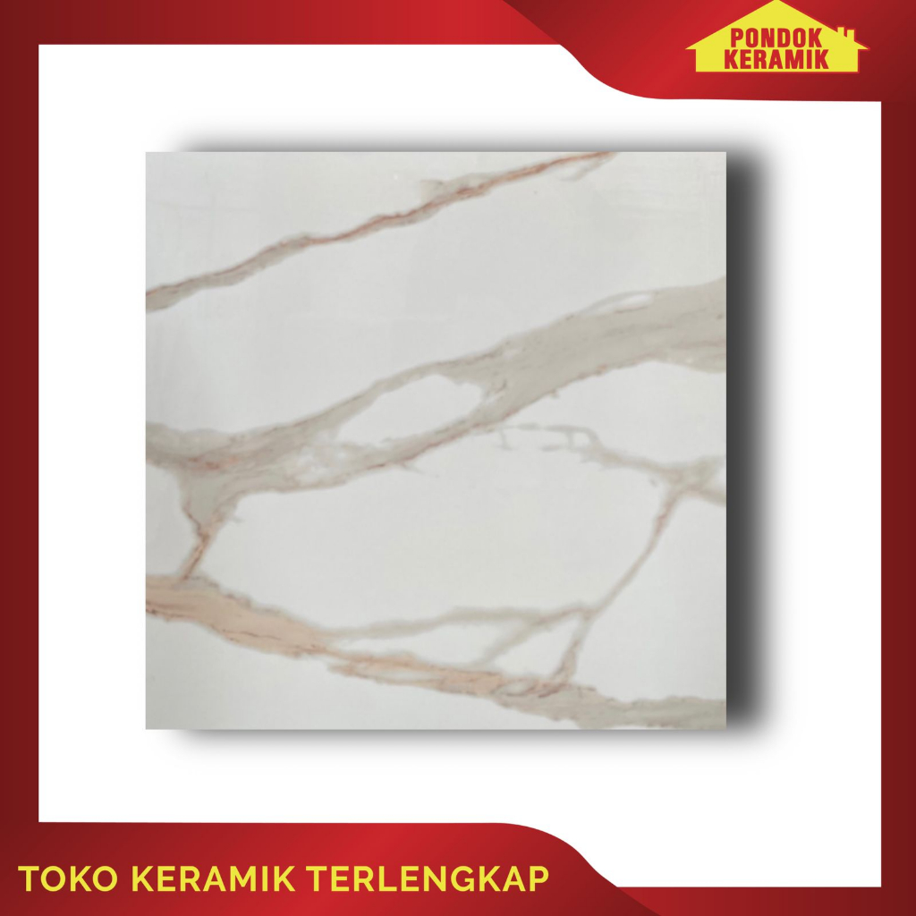 Granit Lantai Magia 60x60 Motif Carara Branca Gold / Glaze Tile Granit Motif Marble