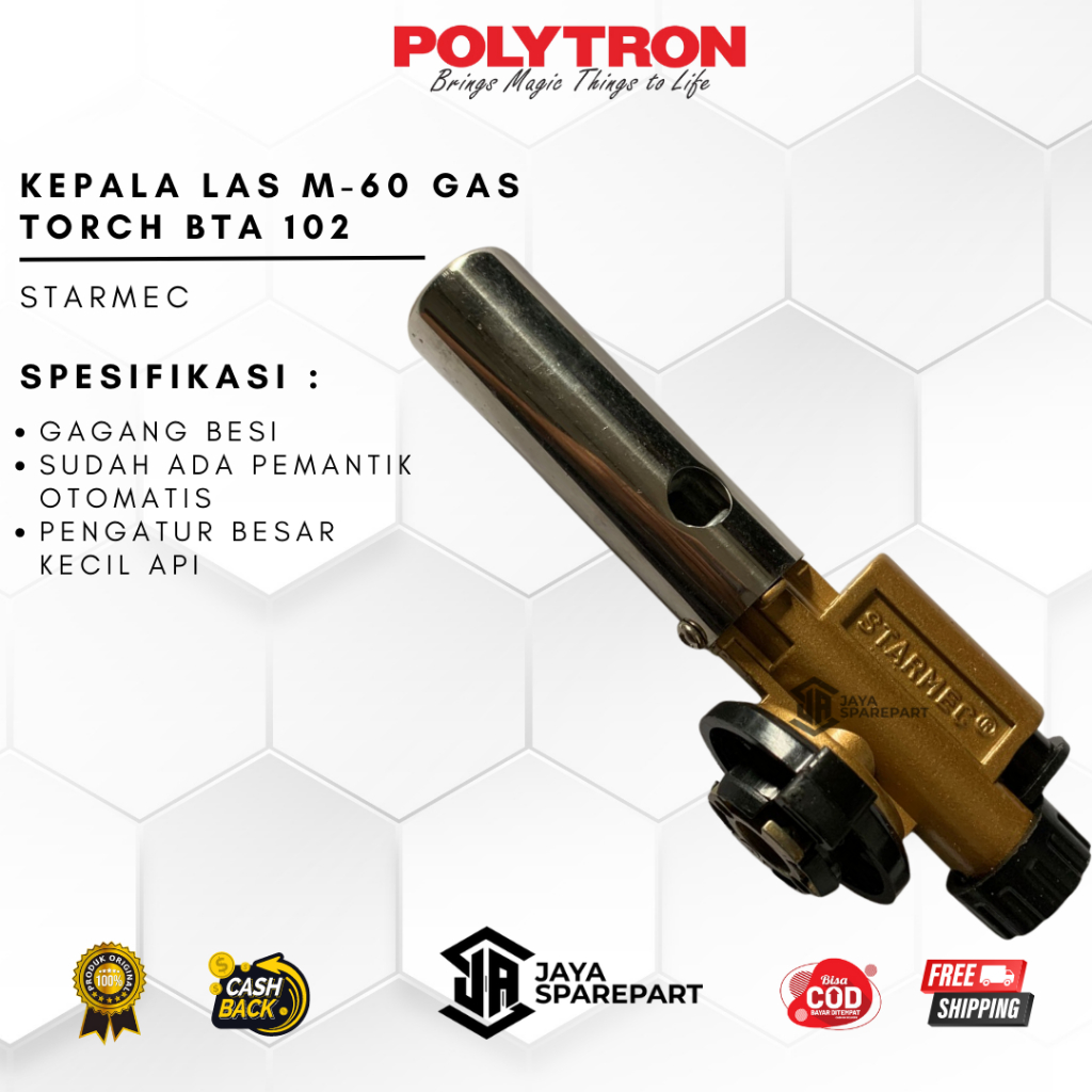 KEPALA LAS M-60 - GAS TORCH - ALAT LAS TEMBAGA - KEPALA LAS PORTABEL - KEPALA LAS GAS KALENG KARYAJA