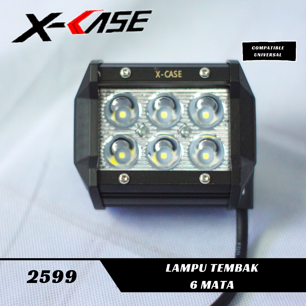 Lampu Tembak Sorot Motor Led Kotak 6 Mata - Lampu Tembak Motor - Lampu Tembak Motor Model Kotak