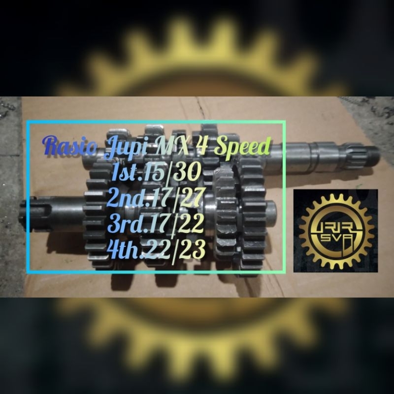 Gigi Rasio Racing Jupiter MX 4 Speed  250cc - 300cc Drag Racing 500m Ukuran Gigi 1st.15/30; 2nd.17/2