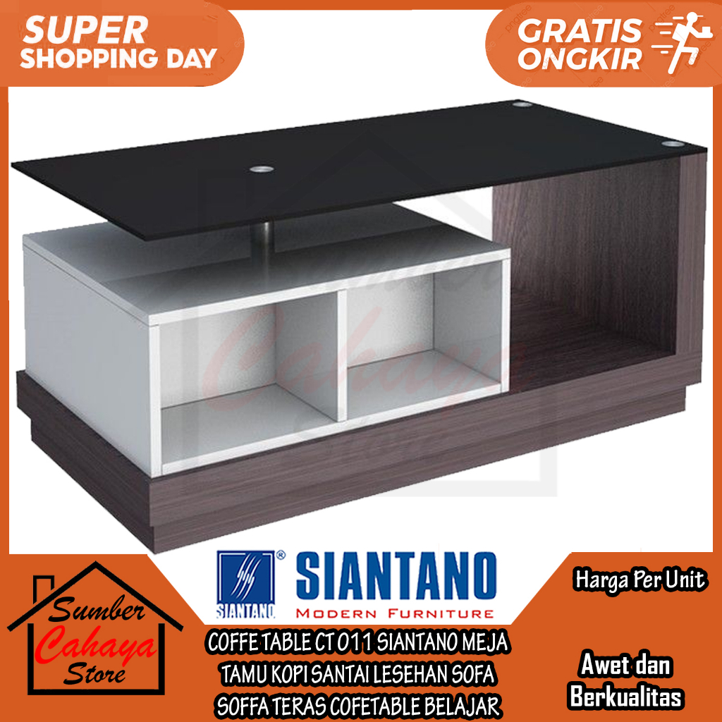 [Kargo] Siantano Ct 011 Meja Tamu Kaca Bangku Cofetable Kopi Santai Lesehan Sofa Soffa Teras Ruang K
