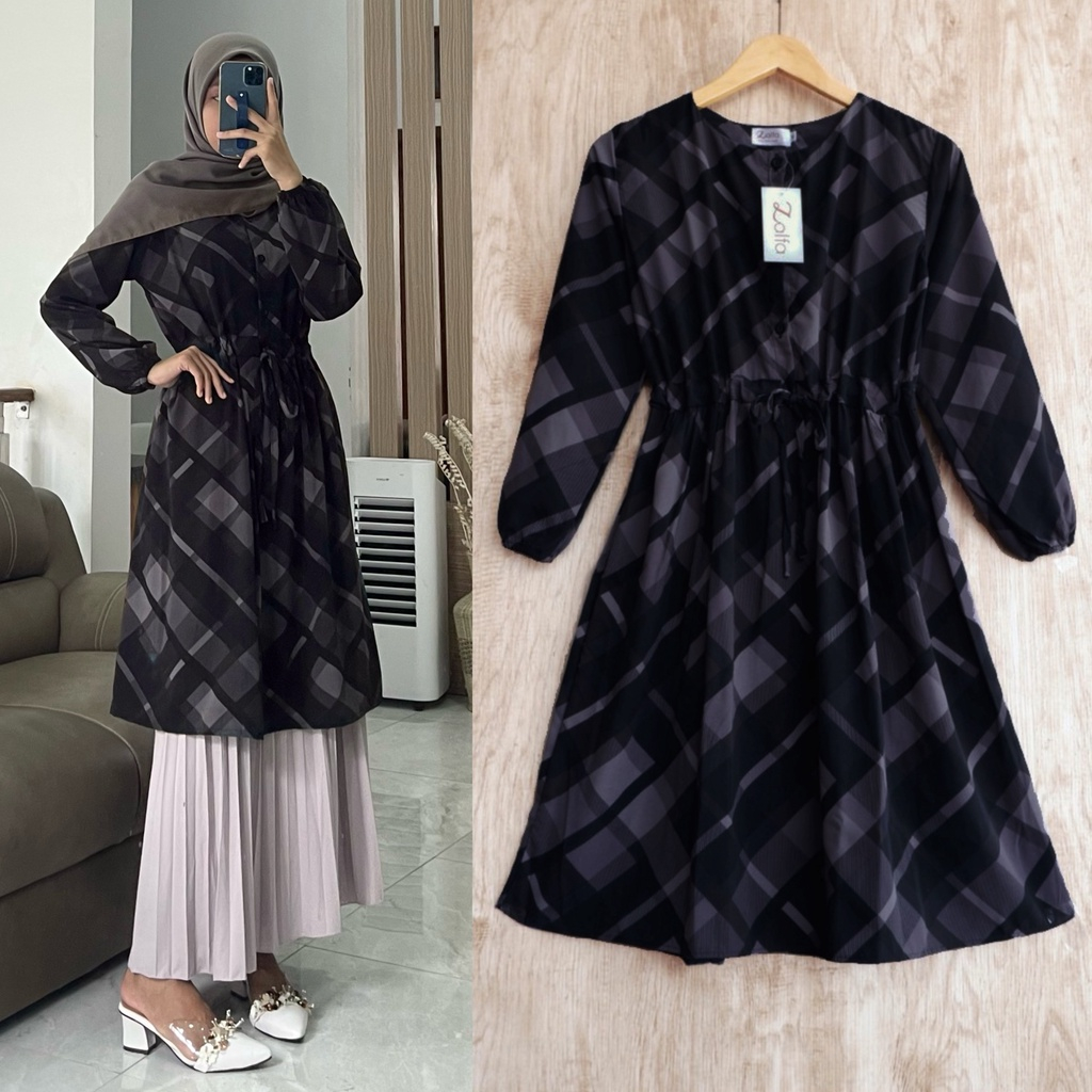 ALDA tunic / Tunik motif / Tunik garis-garis / Tunik wanita murah / Tunik Kekiknian / Tunik Viral