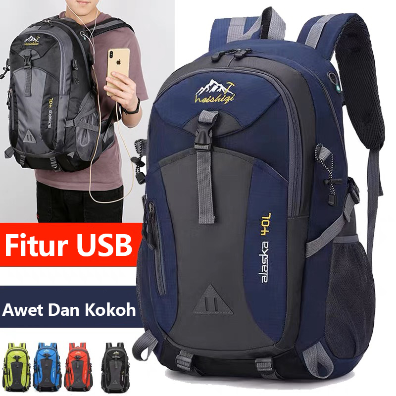 Bopai 40L Tas Ransel Pria Backpack Cowok Sekolah Tas Sekolah Anak Laki Laki Tas Gendong Laptop Anti Air Tas Gunung Hiking Camping Traveling Bag Unisex TR109