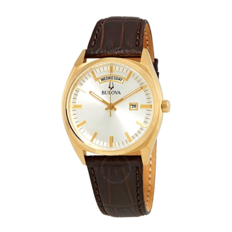 Bulova 97C106 - Jam Tangan Pria - Brown Gold - Original - Garansi Resmi