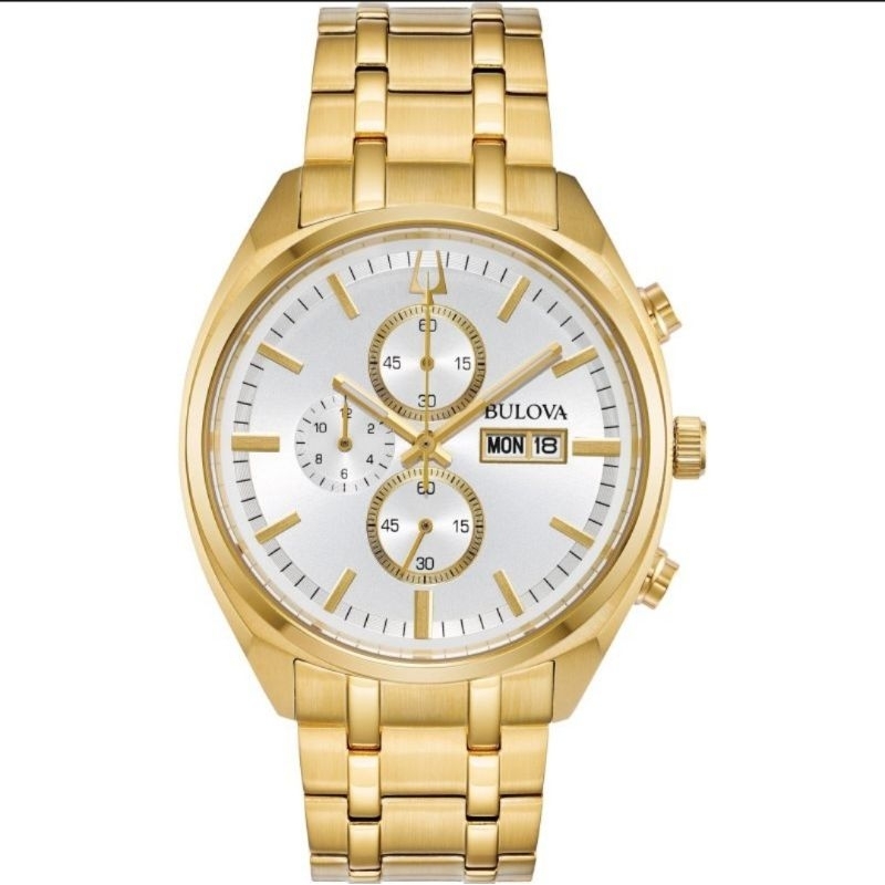 Bulova 97C109 Chronograph - Jam Tangan Pria - Gold - Original - Garansi Resmi