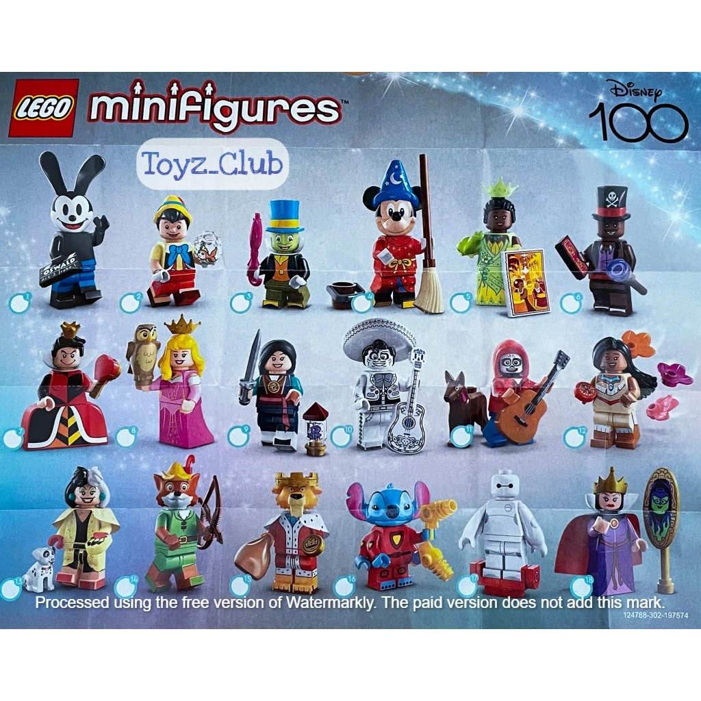 LEGO Minifigures 71038 Series 3 Disney 100 th - Full Complete Set 18 pcs Minifigure Seri Movie Colle