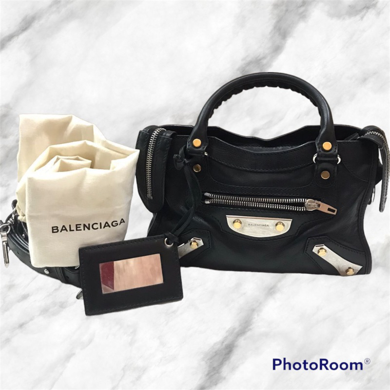 VGC Authentic Balenciaga Mini City #D Black metal edge