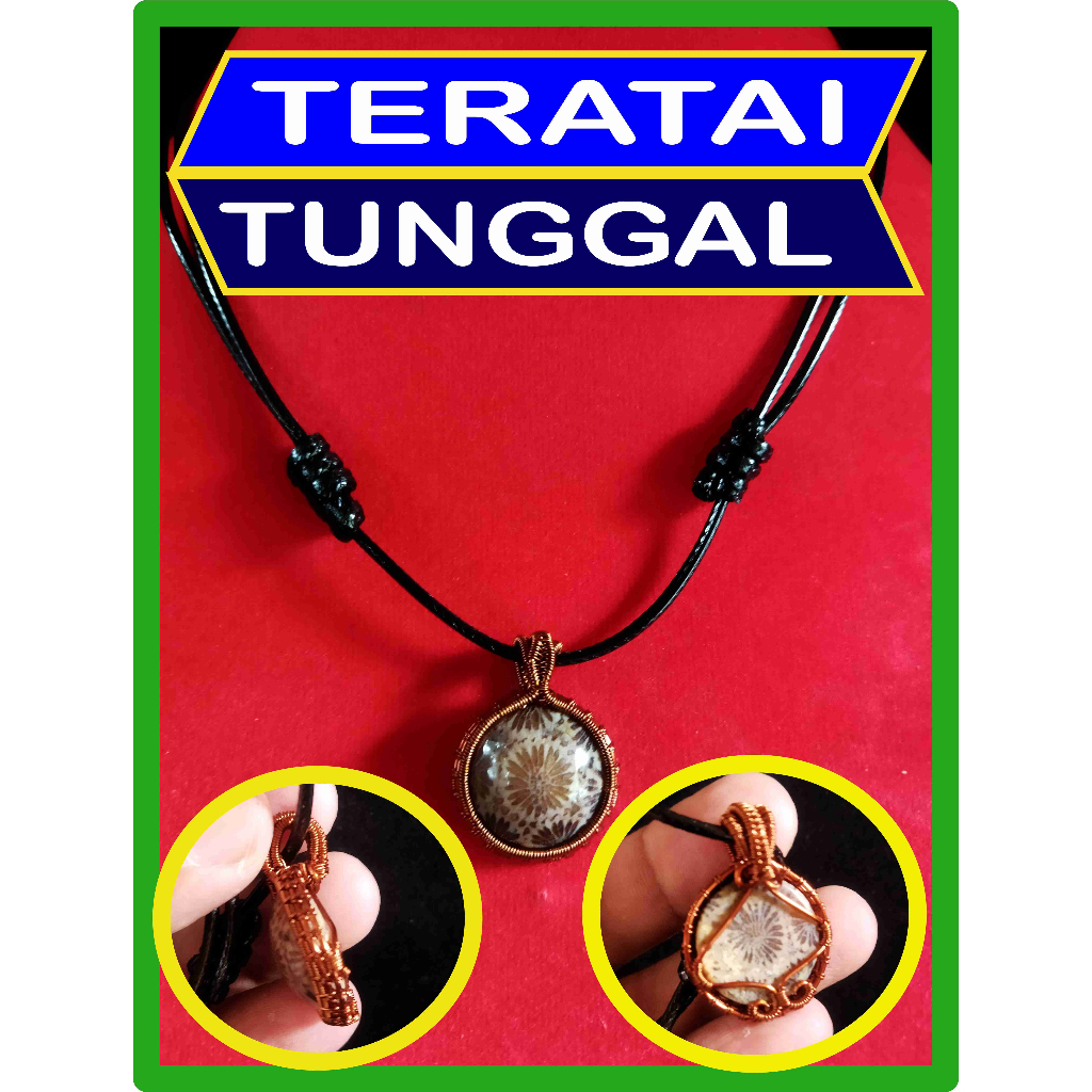 Kalung Batu Akik teratai Tunggal