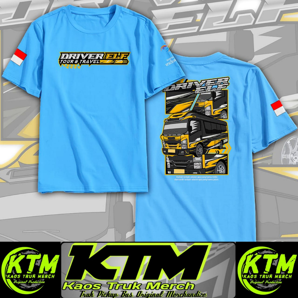 Kaos Driver Elf / Kaos Driver Elf Tour and Travel / Atasan Pria / Pakaian Pria / Kaos Pria Wanita