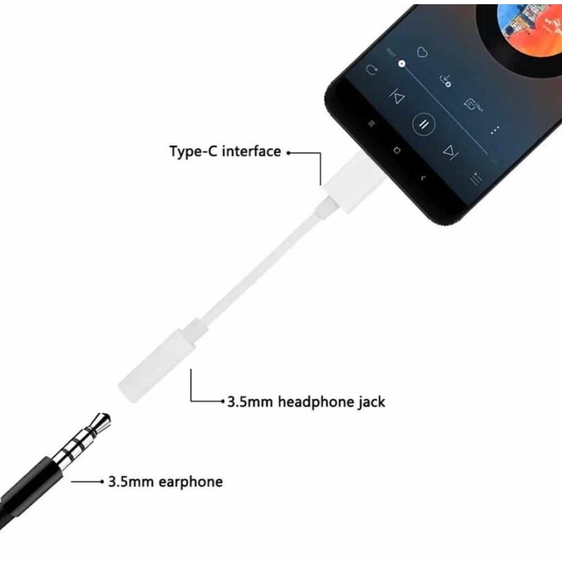 Converter Type C To 3.5mm / Jack Audio Cable Headset