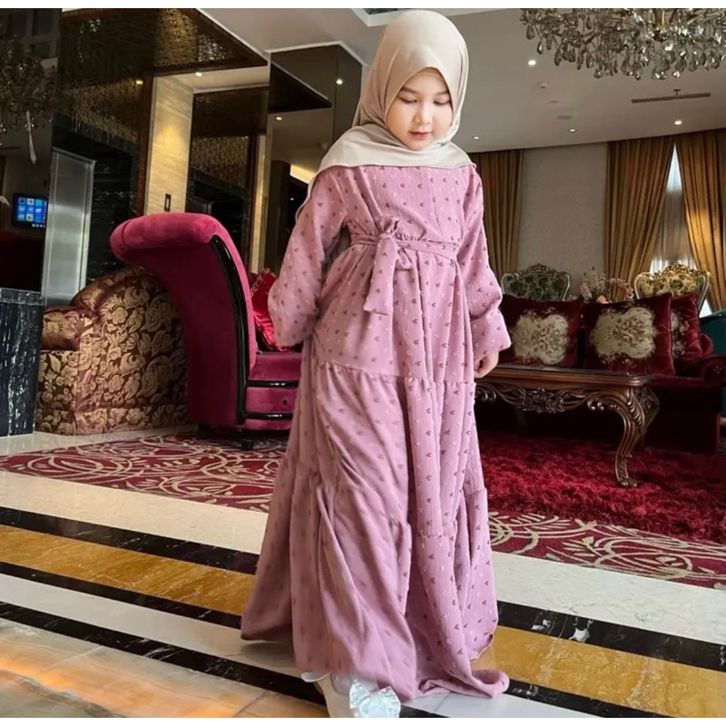 Soraya Kids Dress Dusty Pink size XL Dress muslim by Yoora Sarah