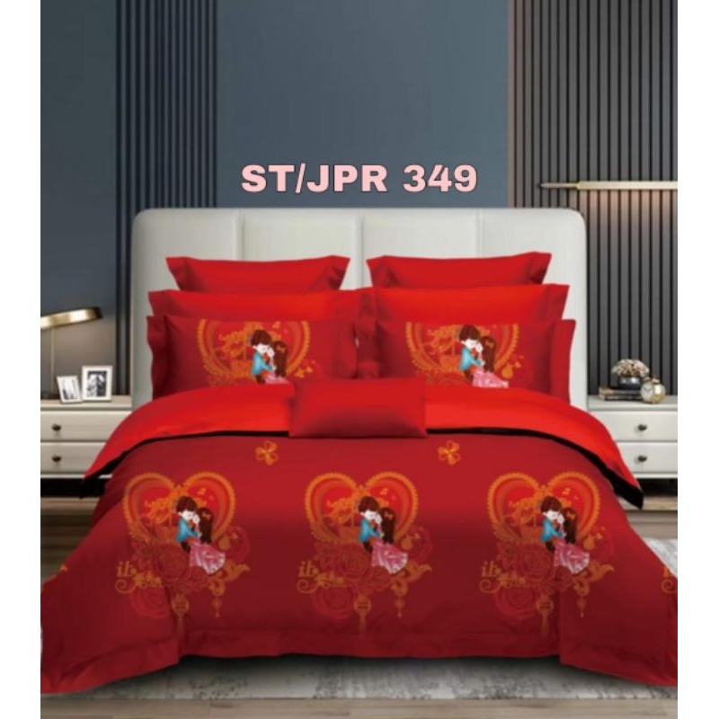 Sprei Wedding Couple Lucu KATUN JEPANG PANEL 180x200x30 = 400k