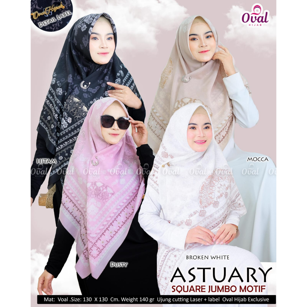 Astuary Square Hijab Jumbo Motif Original Oval Hijab Square Jumbo Square Motif Square Syari