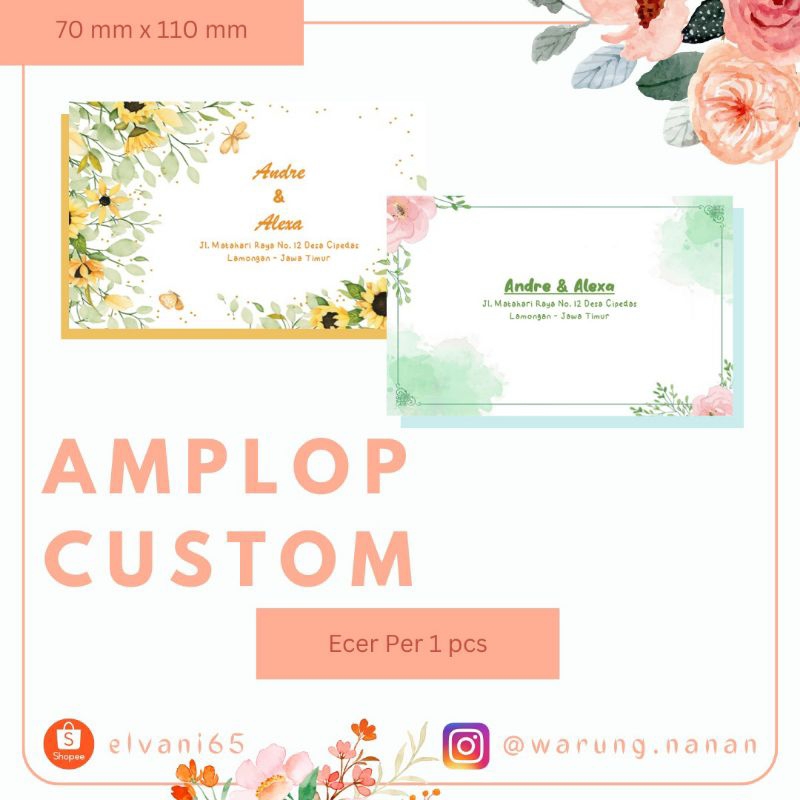

Amplop Custom Ecer Per 1 pcs (undangan/ iuran)