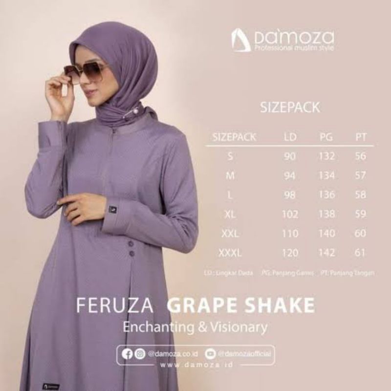[original]Baju Gamis Dewasa Damoza Feruza Grape Shake