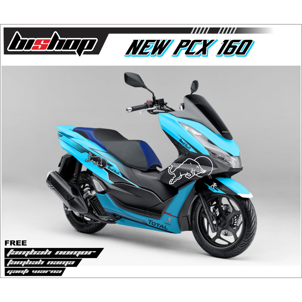 Decal Sticker honda pcx 160 / 150 fullbody motif redbull grafis simple keren terbaru bebas custom ta