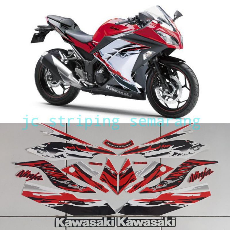 striping ninja 250 fi se abs merah putih