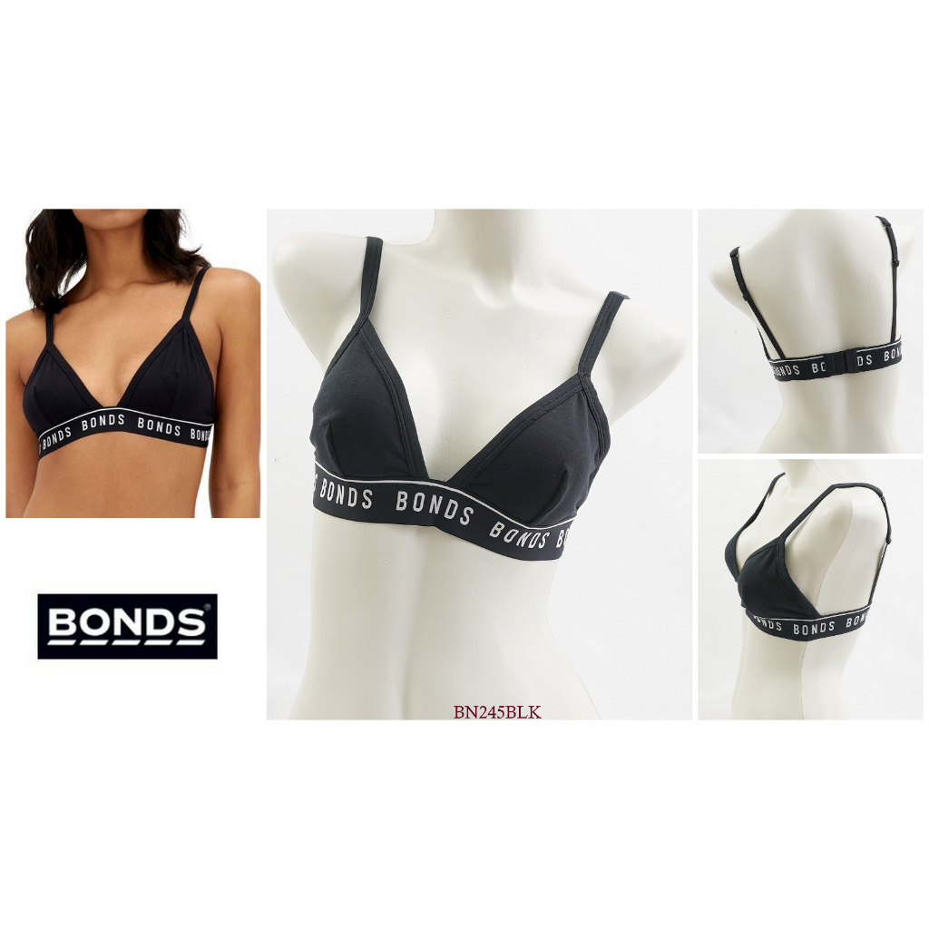 Bra Wanita Tanpa Kawat BONDS size 32A s/d 40B Tanpa Busa Wireless Non Padded Full Cup Motif Polos Pa