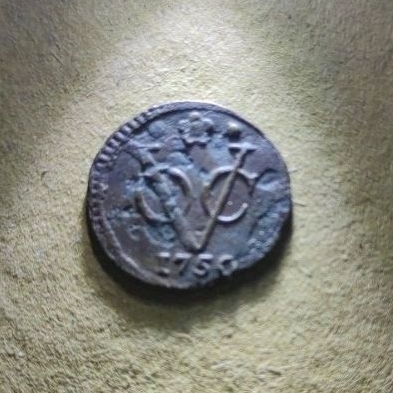 Koin Voc 1/2 Duit Tahun 1750 Holland Rare