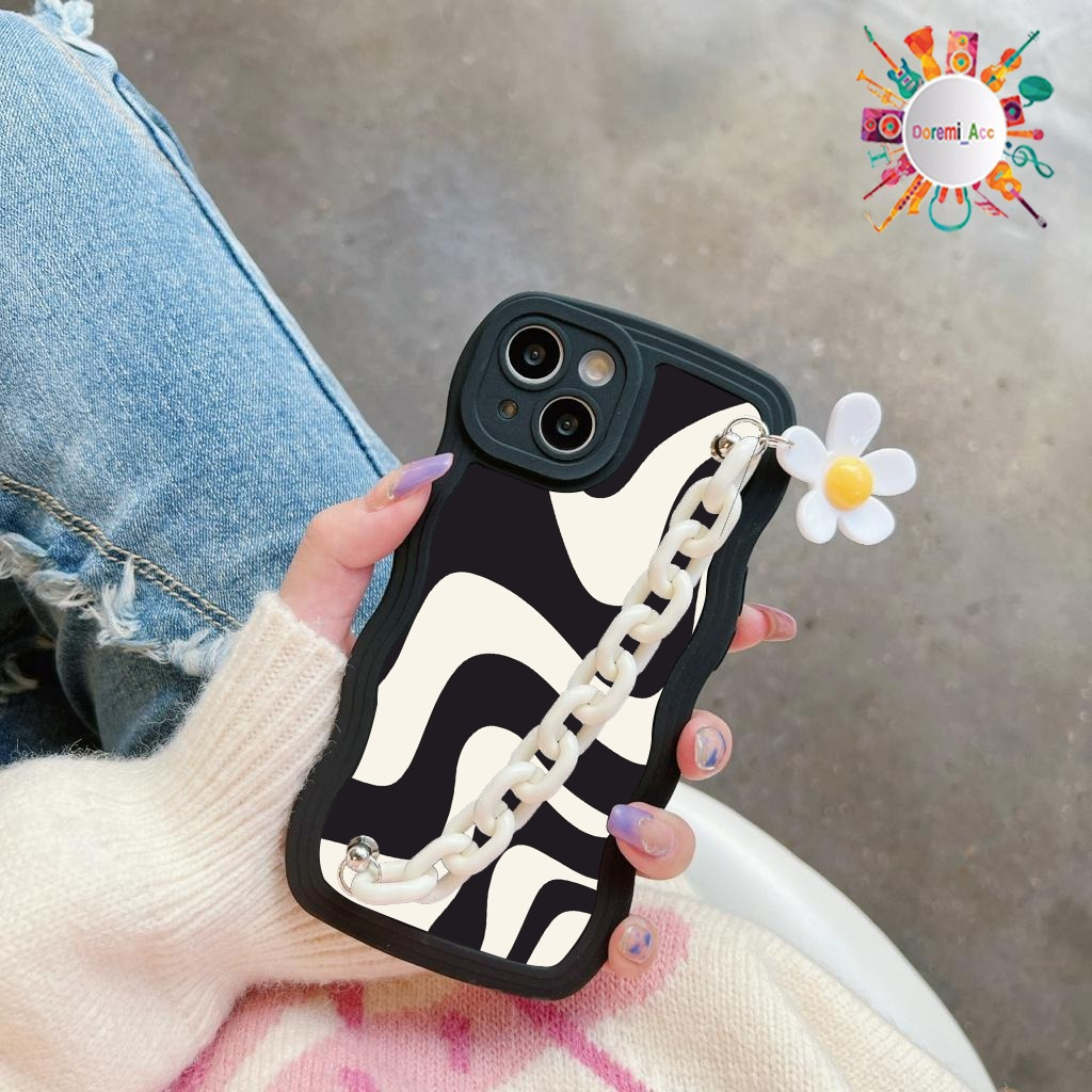 GC53 GC62 SOFTCASE SILIKON UNTUK VIVO Y51 Y53 Y53S Y55 Y71 Y75 Y81 T1 5G GELOMBANG KARAKTER RANTAI B