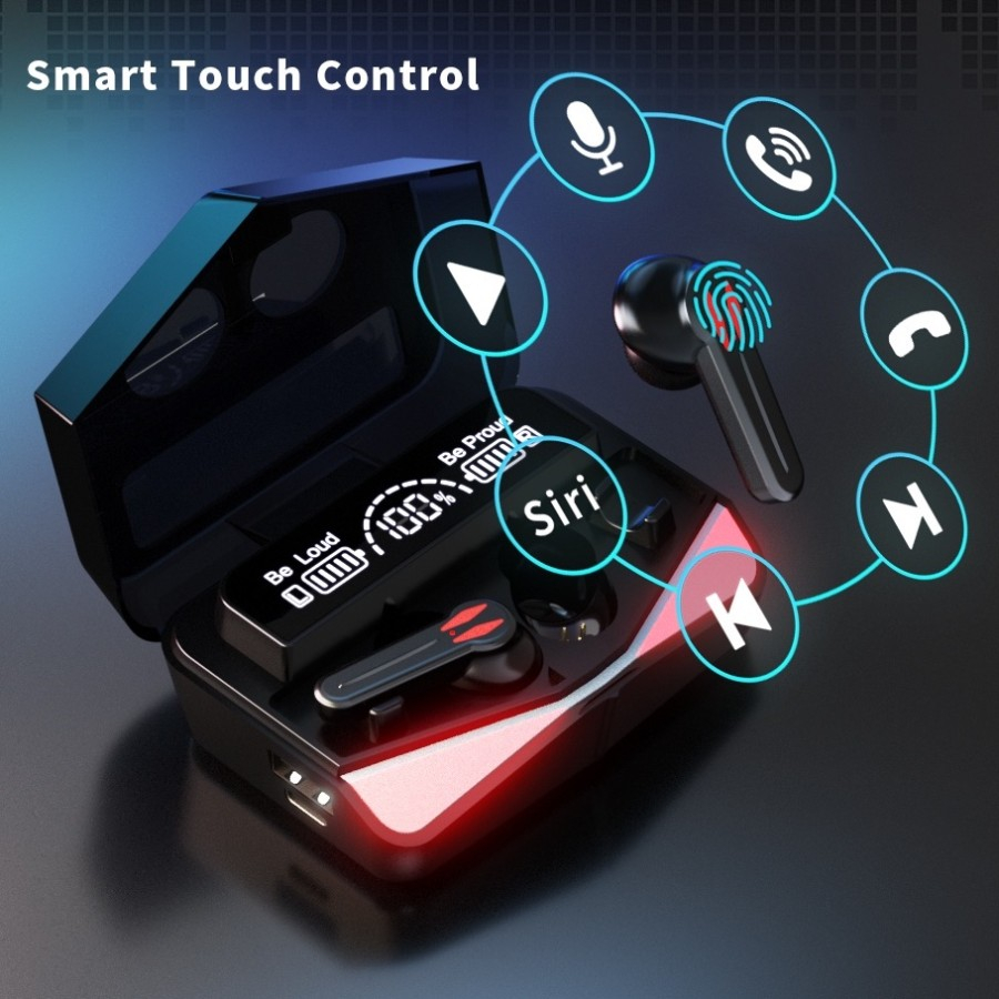 FG HEADSET HANDSFREE BLUETOOTH TWS M28 EARPHONE M-28 GAMING WIRELESS LED