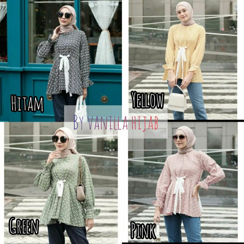 READY,KIRIM..YURA BLOUSE BY VANILLA HIJAB