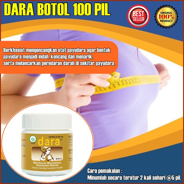 Promo Dara botol 100 pil herbal obat untuk mengencangkan payudara pembesar payudara original